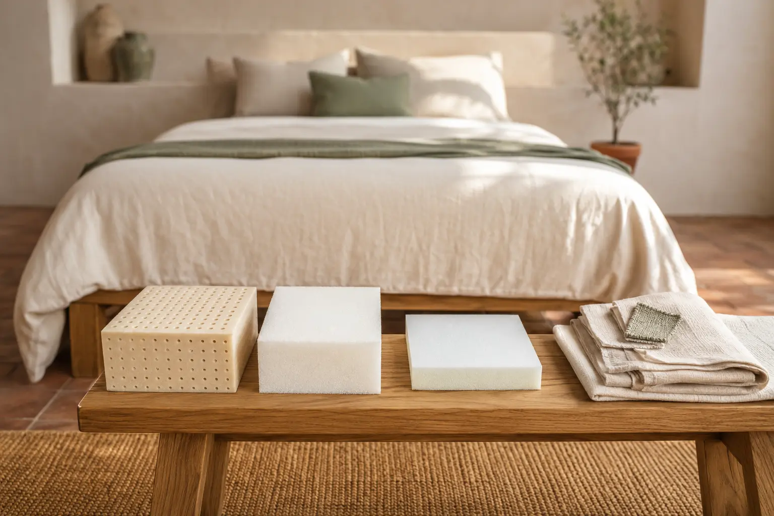 Latex, HR and memory foam mattress materials